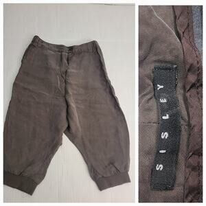Sisley Crop Harem Satin Pants Women SZ 40 Capri Pockets Satin Italy Made
